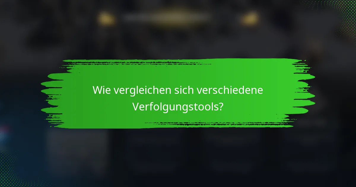 Wie vergleichen sich verschiedene Verfolgungstools?